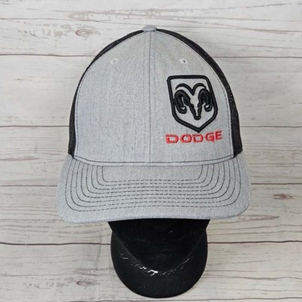 Dodge Ram Trucker Hat Richardson Style 112 Men's Snapback Grey Black